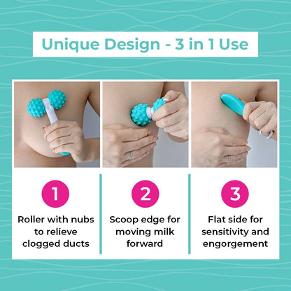 LaVie 5-in-1 Lactation Massager Roller, Manual Massage Roller, Breastfeeding Tool to Improve Milk