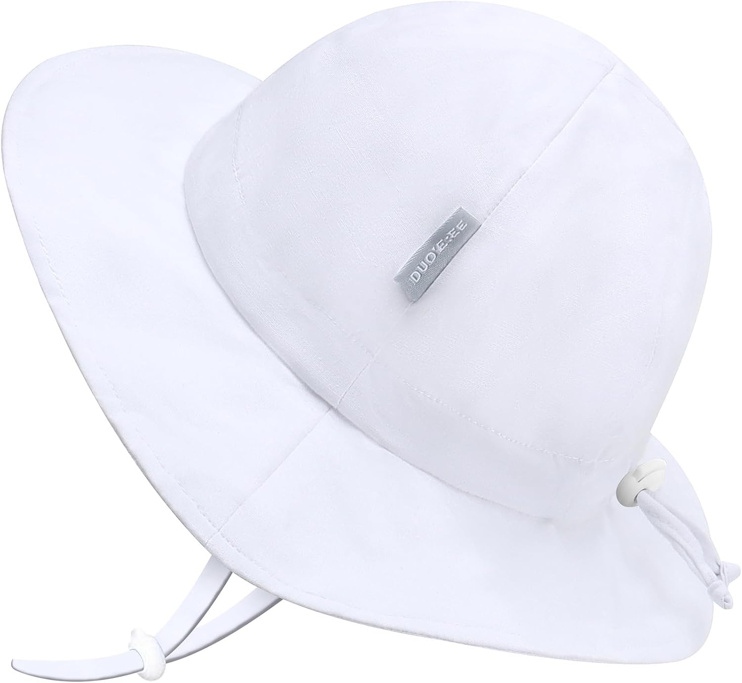 UPF 50+ Baby Bucket Hat - Wide Brim Sun Protection Beach Cap for Girls - Cute & Adjustable Toddler