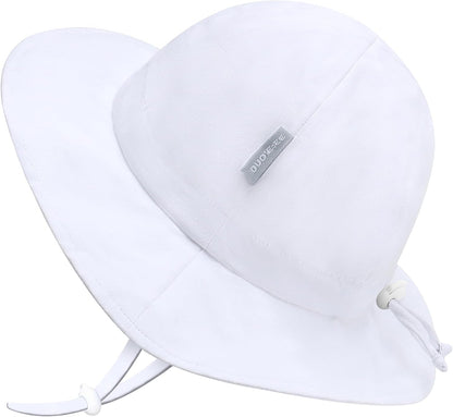 UPF 50+ Baby Bucket Hat - Wide Brim Sun Protection Beach Cap for Girls - Cute & Adjustable Toddler