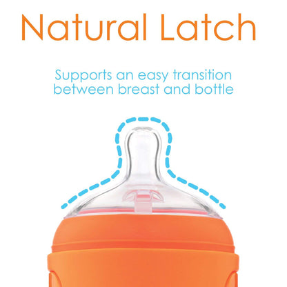 PopYum 5 oz Orange Anti-Colic Formula Making/Mixing/Dispenser Baby Bottle with #1 Slow Flow Nipple