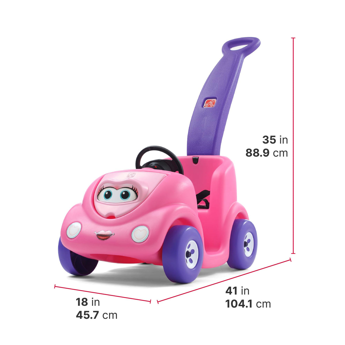 Step2 Push Around Buggy Kids Push Car, Ride On Toy, Stroller Substitute, Includes Seat Belt & Horn
