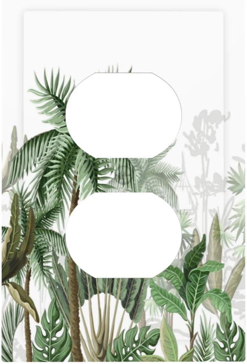 Palm Tree Banana Leaf Green Rainforest Natural Landscape Outlet Covers 1 Gang Duplex Light Switch