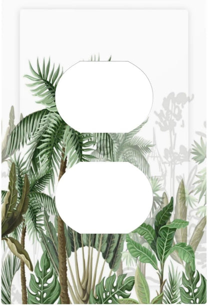 Palm Tree Banana Leaf Green Rainforest Natural Landscape Outlet Covers 1 Gang Duplex Light Switch