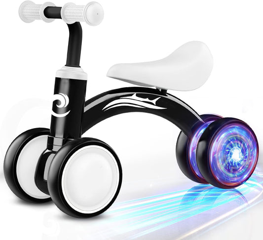 Colorful Lighting Baby Balance Bike Toys for 1 Year Old Boy Gifts, 10-36 Month Toddler Balance
