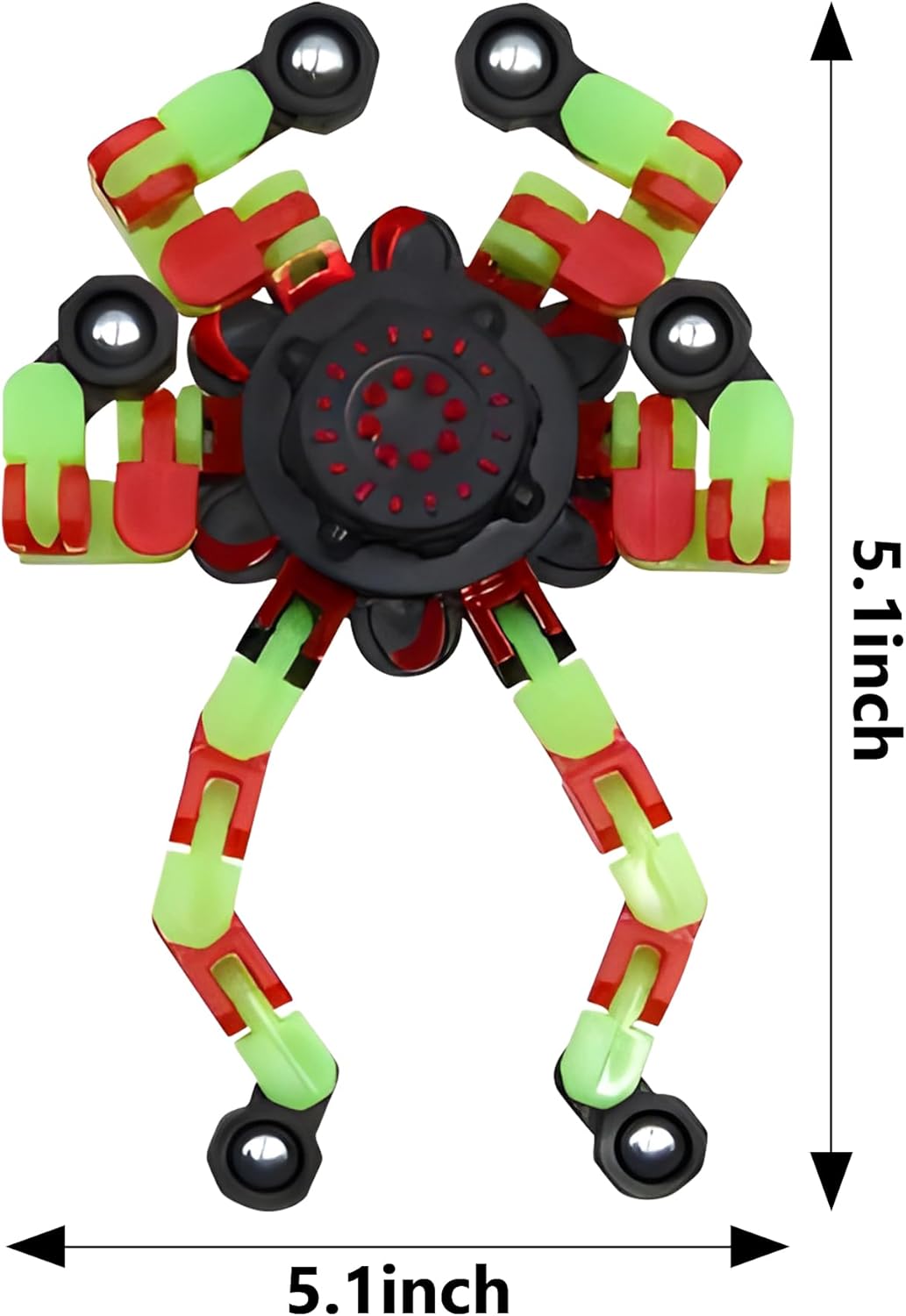 Fidget Spinners, DIY Transformable Chain Robot Finger Spinner, Glow in The Dark Deformable Creative
