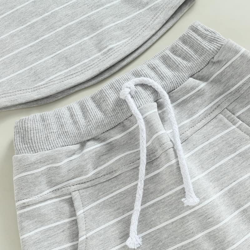 Toddler Baby Boy Summer Hooded Outfit Contrast Color Short Sleeve T Shirt Top Elastic Shorts Summer