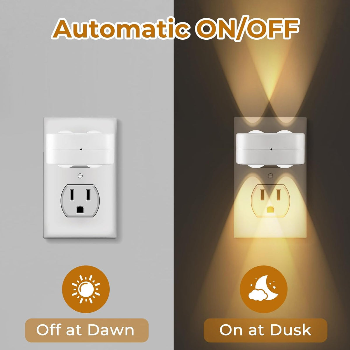 Night Light Plug into Wall, 4 Pack LED Night Lights,Rotatable Plug Night Lights,Dusk to Dawn Light