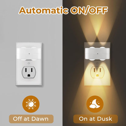 Night Light Plug into Wall, 4 Pack LED Night Lights,Rotatable Plug Night Lights,Dusk to Dawn Light