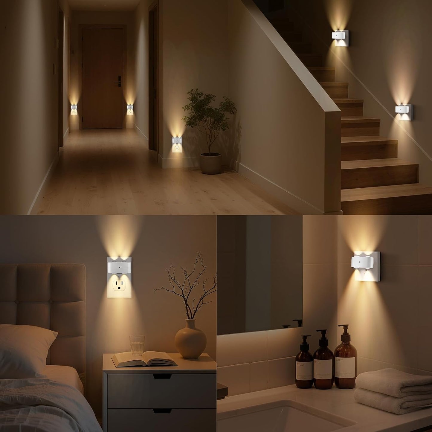 Night Light Plug into Wall, 4 Pack LED Night Lights,Rotatable Plug Night Lights,Dusk to Dawn Light