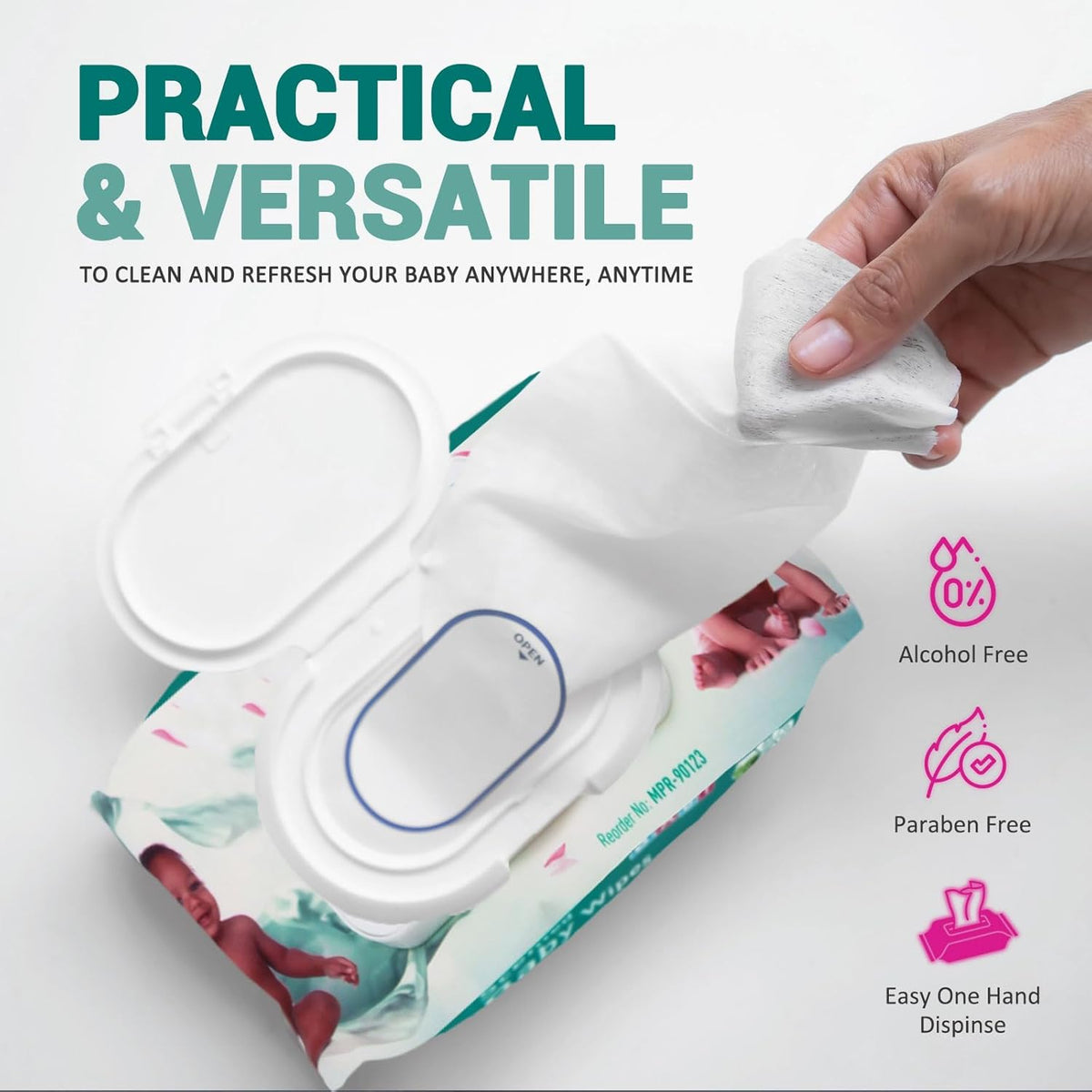MED PRIDE Scented Baby Wipes Packs in Bulk, 24 Packs X 80 = 1920 Count, Alcohol-Free, Paraben-Free