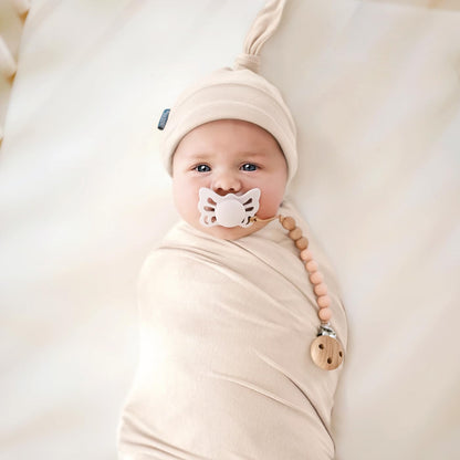 GRSSDER Newborn Swaddle Blanket, Ultra Soft Jersey Receiving Blanket with Matching Headband and