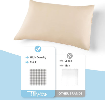 TILLYOU Toddler Pillowcase 2 Pack with Envelope Closure,13" x 18" Silky Soft Microfiber Travel Kids