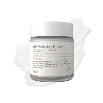 Baby Relieving Butter - Natural Cocoa Seed Butter with Colloidal Oatmeal Diaper Cream for Itchy, &