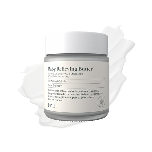 Baby Relieving Butter - Natural Cocoa Seed Butter with Colloidal Oatmeal Diaper Cream for Itchy, &