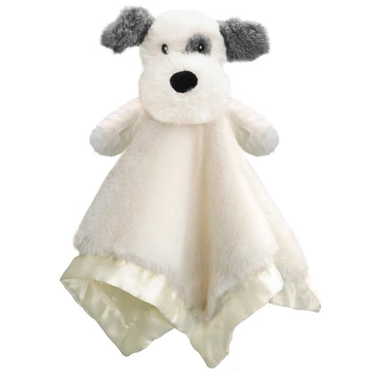 Dog Baby Security Blanket Soft Unisex Lovey Stuffed Animal with Satin Backing for Toddler Infant