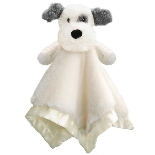 Dog Baby Security Blanket Soft Unisex Lovey Stuffed Animal with Satin Backing for Toddler Infant