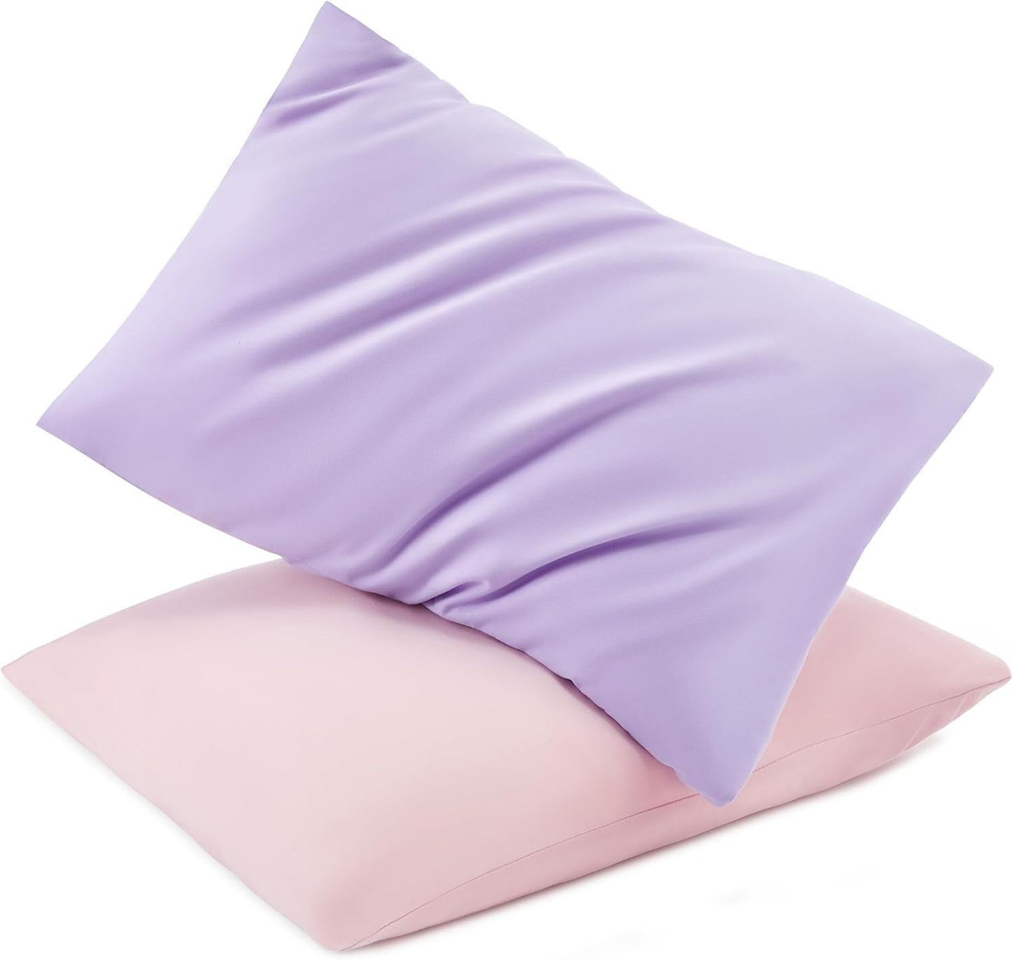 TILLYOU Toddler Pillowcase 2 Pack with Envelope Closure,13" x 18" Silky Soft Microfiber Travel Kids