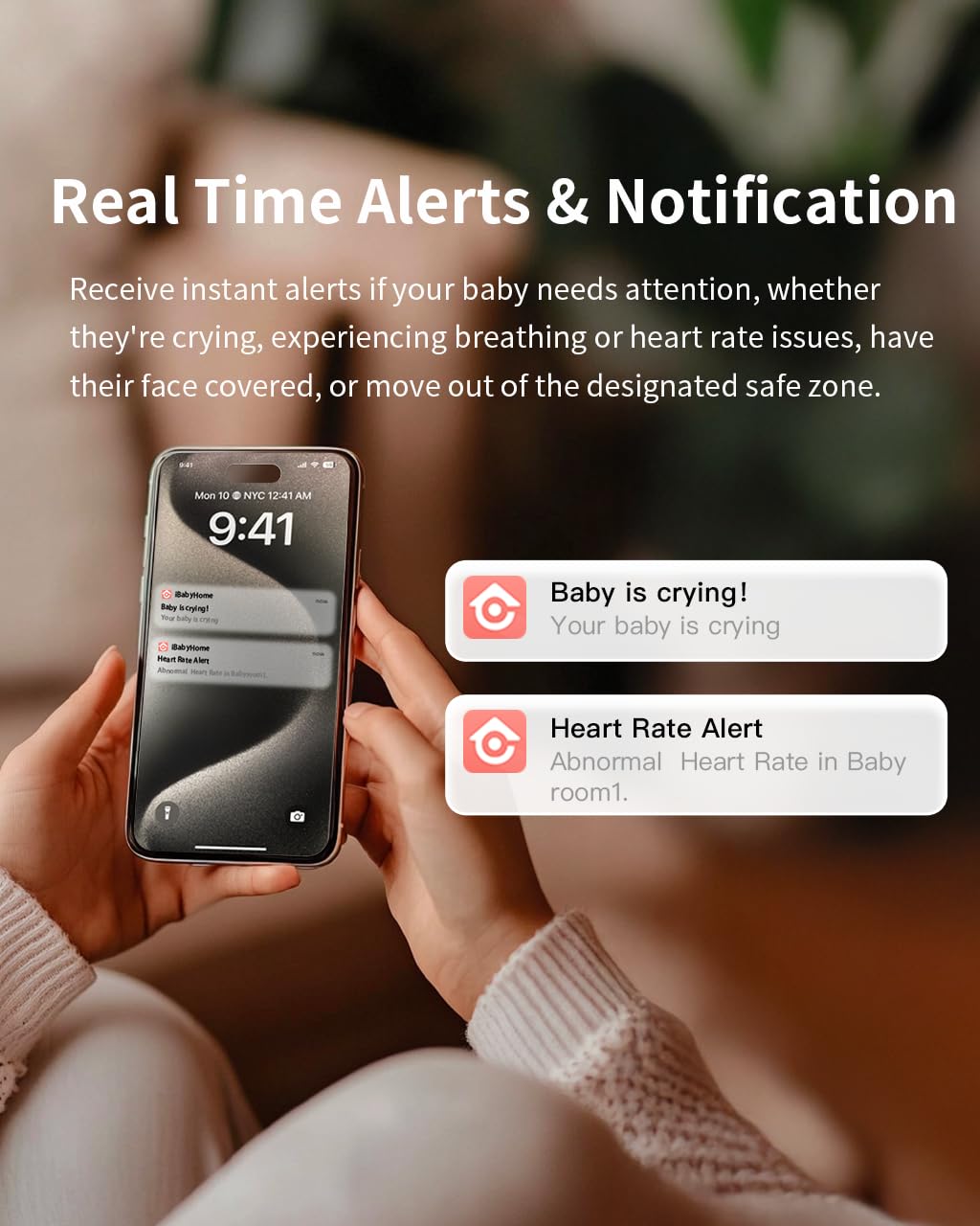 iBaby i20 Smart Baby Monitor - Monitor Newborn Heart Rate, Breathing, Sleep, Sound Machine, Cry &