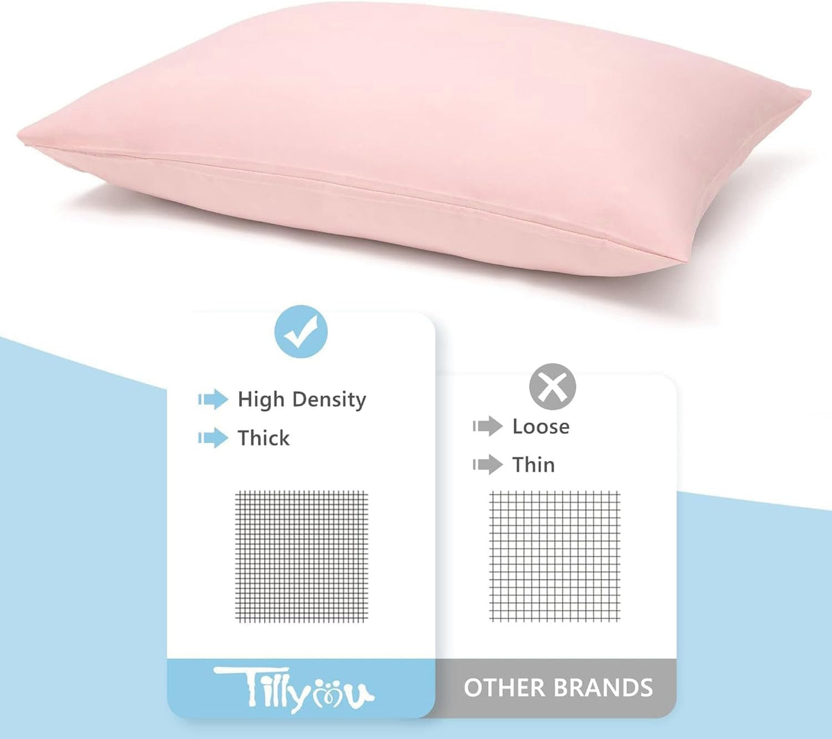 TILLYOU Toddler Pillowcase 2 Pack with Envelope Closure,13" x 18" Silky Soft Microfiber Travel Kids