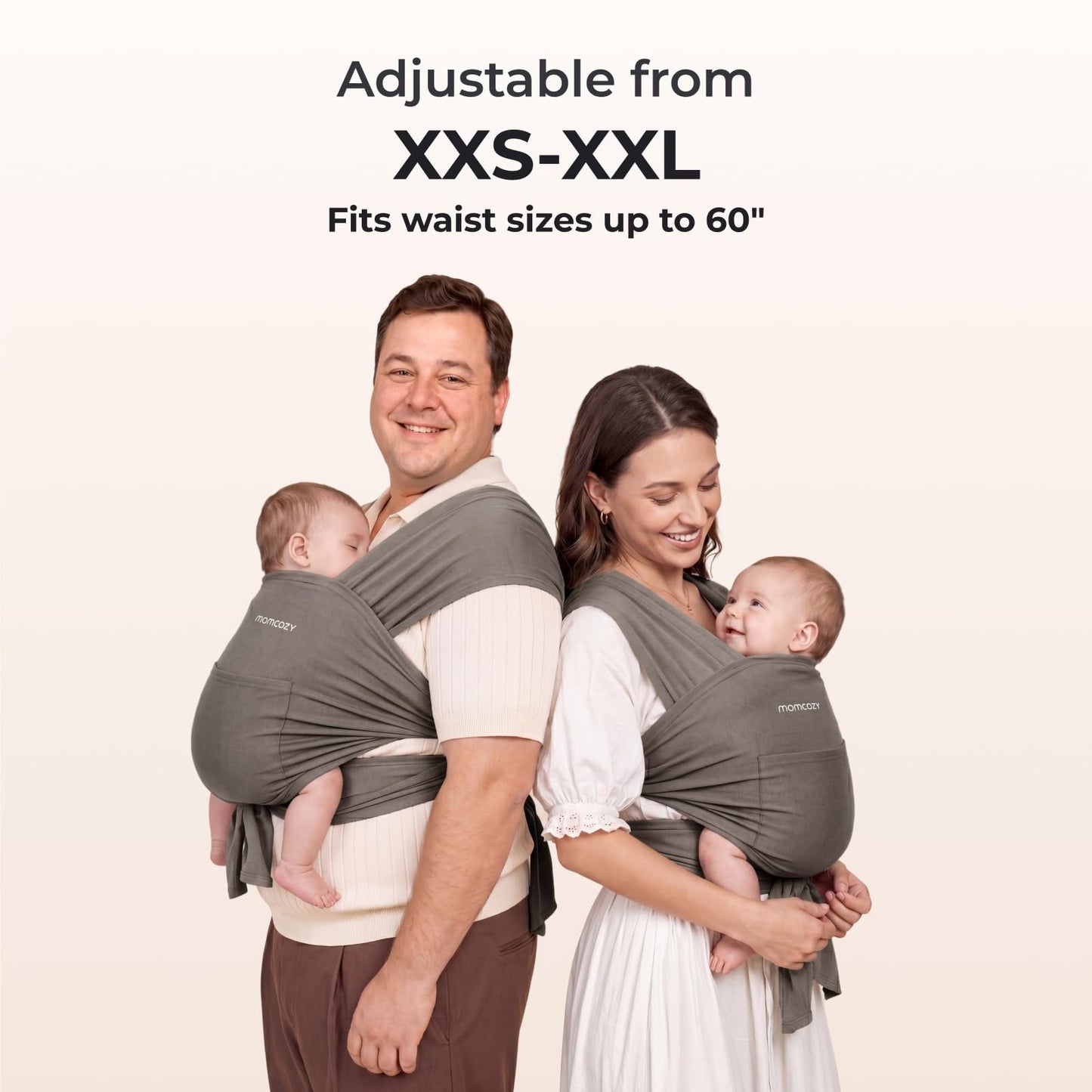 Momcozy Baby Wrap Carrier, Easy-On 2-Piece Design, Newborn to 33 lb