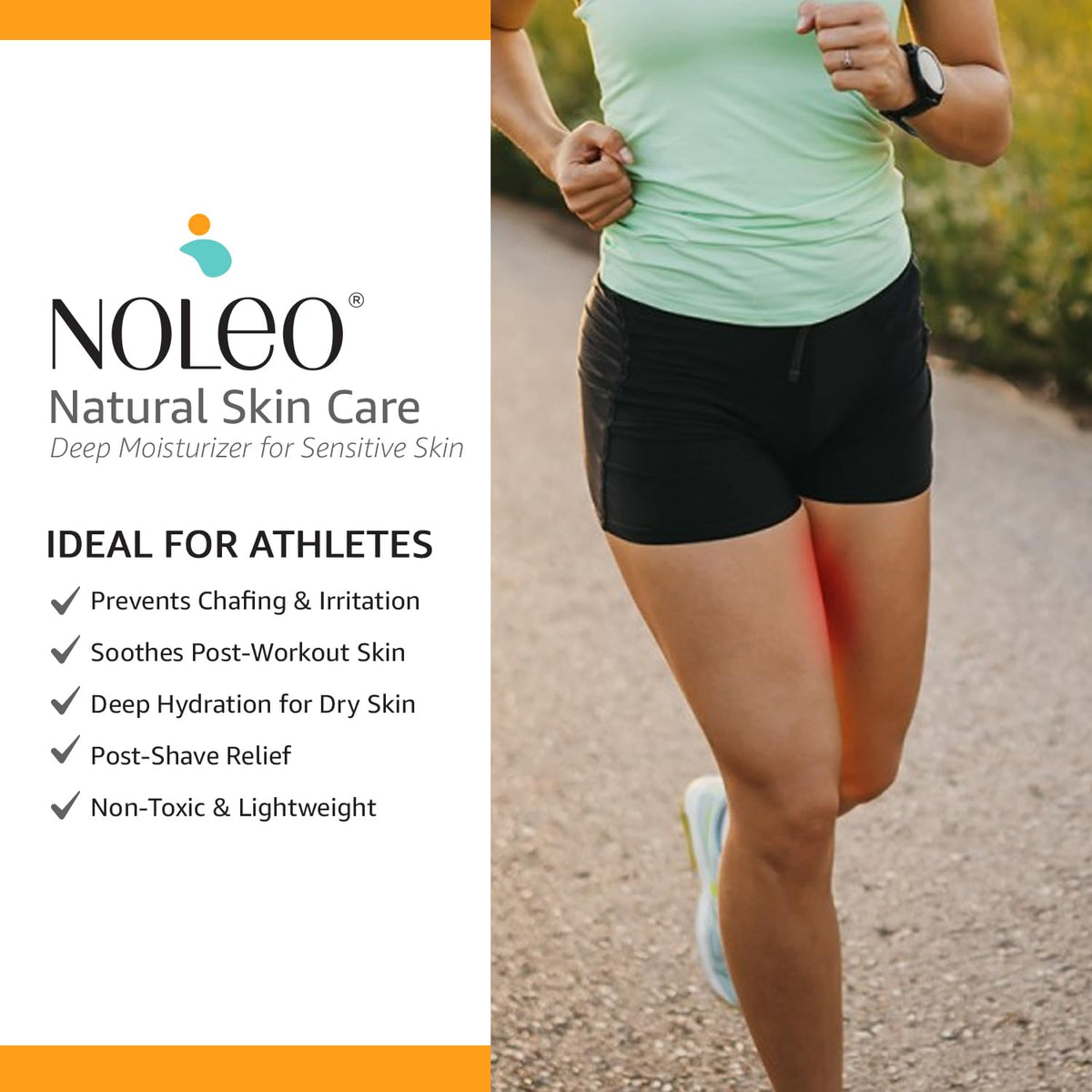 NOLEO Natural Skin Care – Deep Moisturizer for Sensitive Skin | Soothes Redness, Chafing &