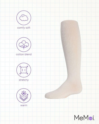 MeMoi Soft Pima Cotton Tights for Girls, Soft and Lightweight Opaque Tights for girls - Sizes 8 to