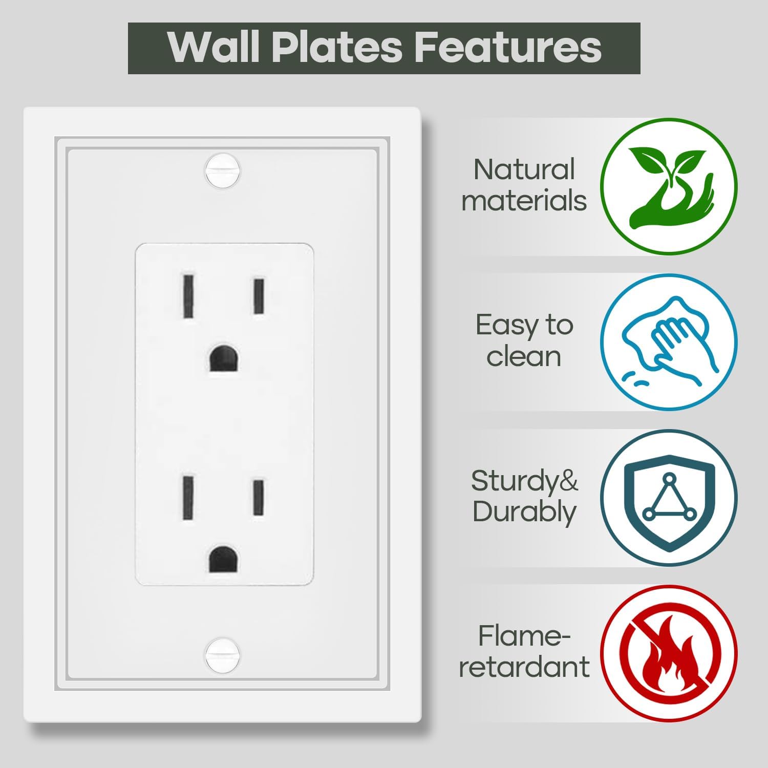 4 Pack Single Decorator Switch Cover Plate White Classic Decorative Decorator Switch Plates Cover 1