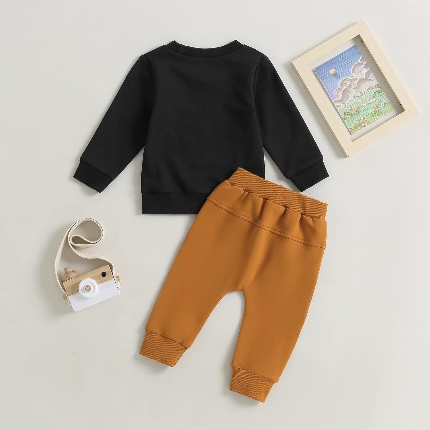 Baby Boy Clothes Fall 6 12 18 24 Months Football Long Sleeve Pullover Tops & Pant Sets Toddler