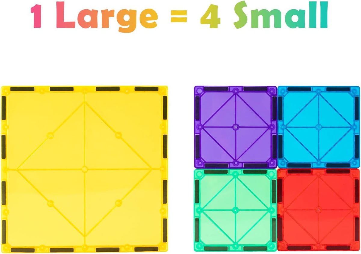 Gemmicc 6 PCS Large Magnetic Tiles,Jumbo Magnet Base Plates,STEM Magnetic Building Blocks for Kids