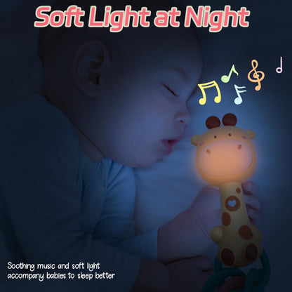 Baby Music Rattle, Teething Toys for Infants 6-12-18 Months Toddlers, Light-Up & Chew Sensory Toys