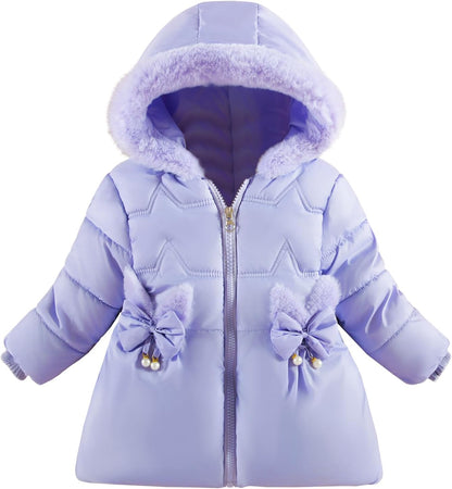 Toddler Winter Coats Baby Jacket Snow Clothes Puffer Dress Girl Warm Hoodie 1-4T