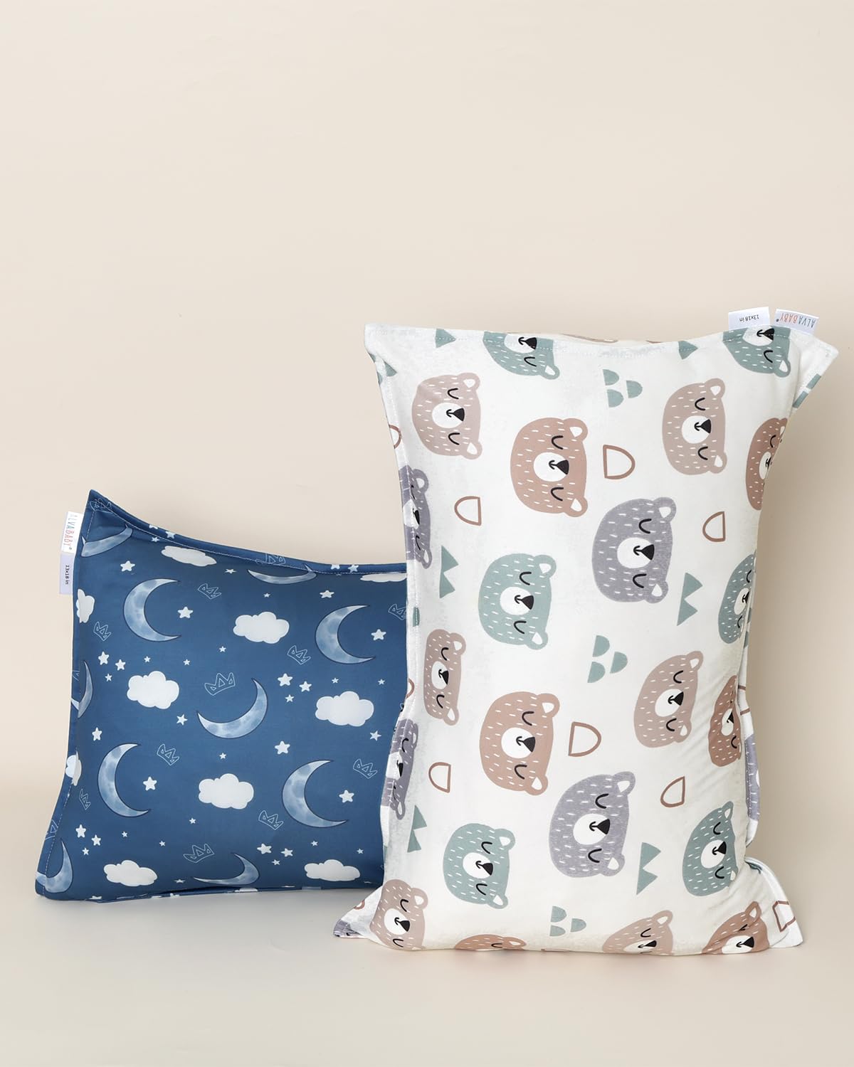 ALVABABY Toddler Pillowcases Stretchy Soft Kids Pillow Cover 2 Pack Fit 13"x 18" or 12"x16"