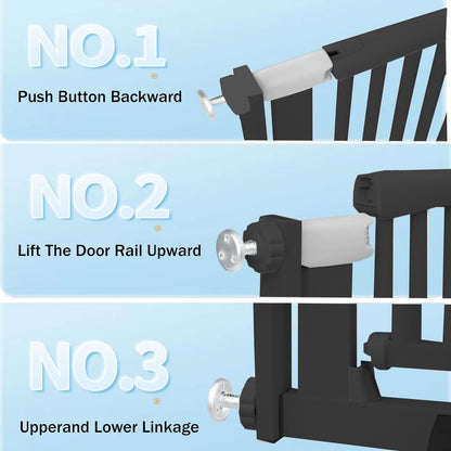51 Inch Extra Tall Baby Gate Auto Close Cat Gate Adjustable 29.92"-43" Wide Pressure Mounted Pet
