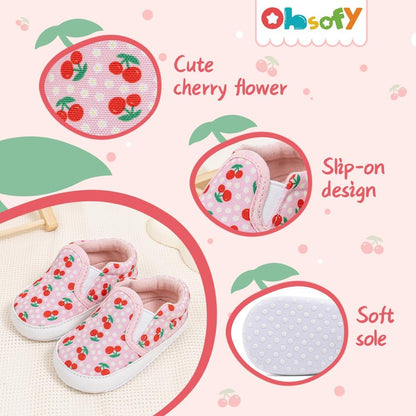 Morbido Infant Baby Boys Girls Canvas Sneaker Toddler Slip On Anti Skid Newborn First Walkers Candy