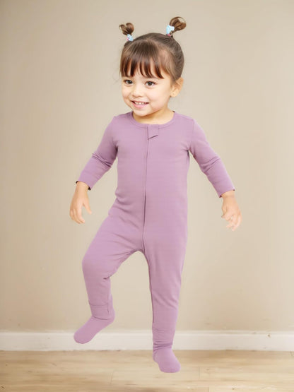 Aablexema Baby Zipper Pajamas Bamboo Rayon, 3pcs Unisex Infant Onesie with Mitten Long Sleeve