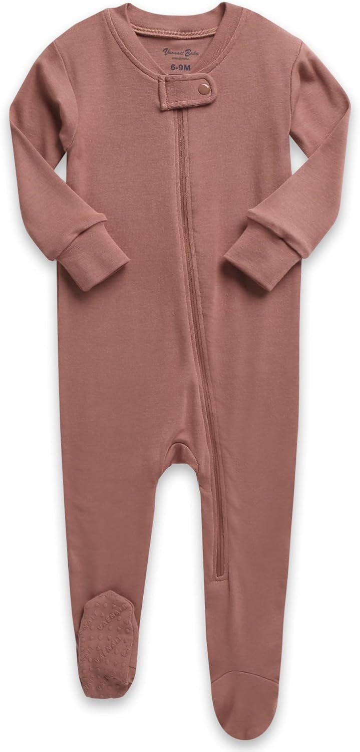 VAENAIT BABY Infant Toddler Boys Girls Footed One-Piece Sleep and Play Premium Modal Pajamas 1-2