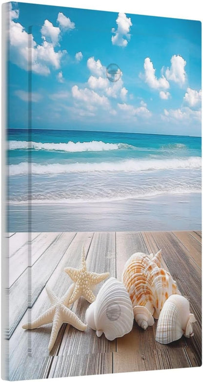 Light Switch Cover Plate Beach Waves Brown Wood Starfish Shells 1 Gang No Device Blank Electrical
