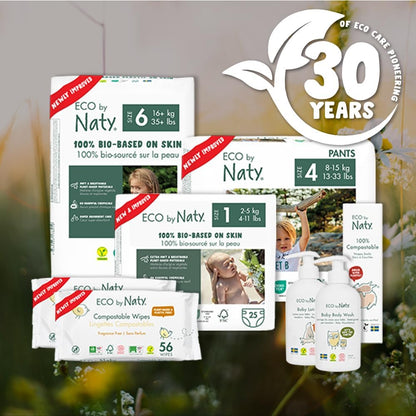Eco by Naty Baby Wipes Unscented - 100% Compostable and Plant-Based Wipes, Good for Babies and