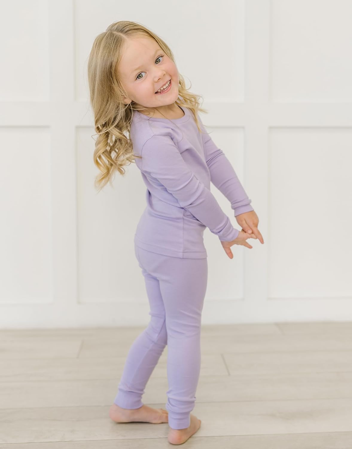 moimoln 6M-8Y Modal Cotton Solid Soft Breathable Baby Toddler Boys Girls Snug fit Pjs Long Sleeve