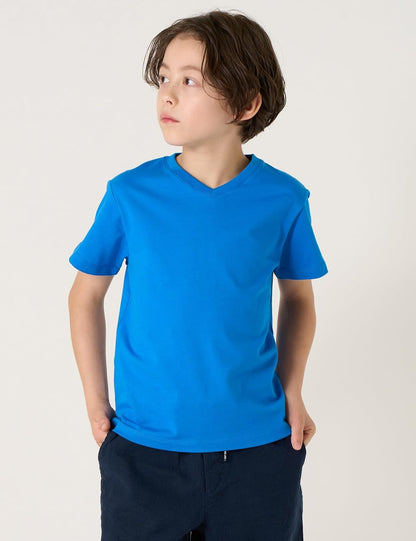 LAPASA Kids T-Shirts Short Sleeve (4 Pack) 100% Cotton Plain Top Tees Boy & Girl Unisex Toddler