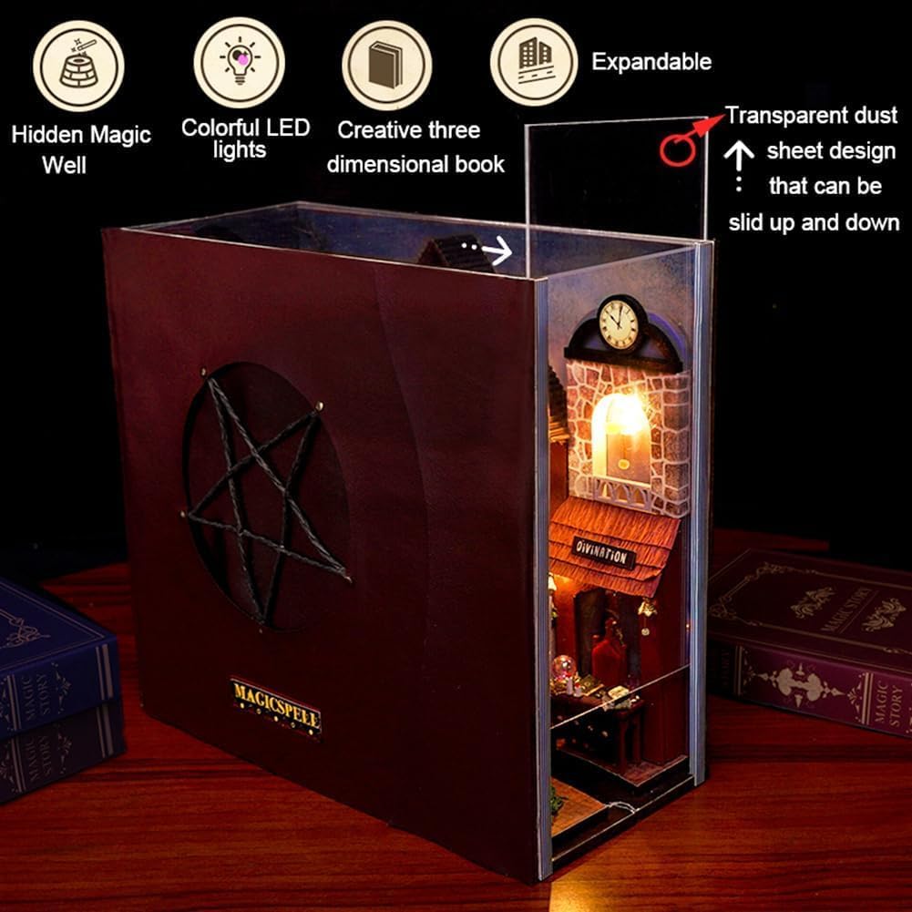 WYD DIY Bookstand Kit British Magic House Street View Architectural Model Handmade Desk Insert