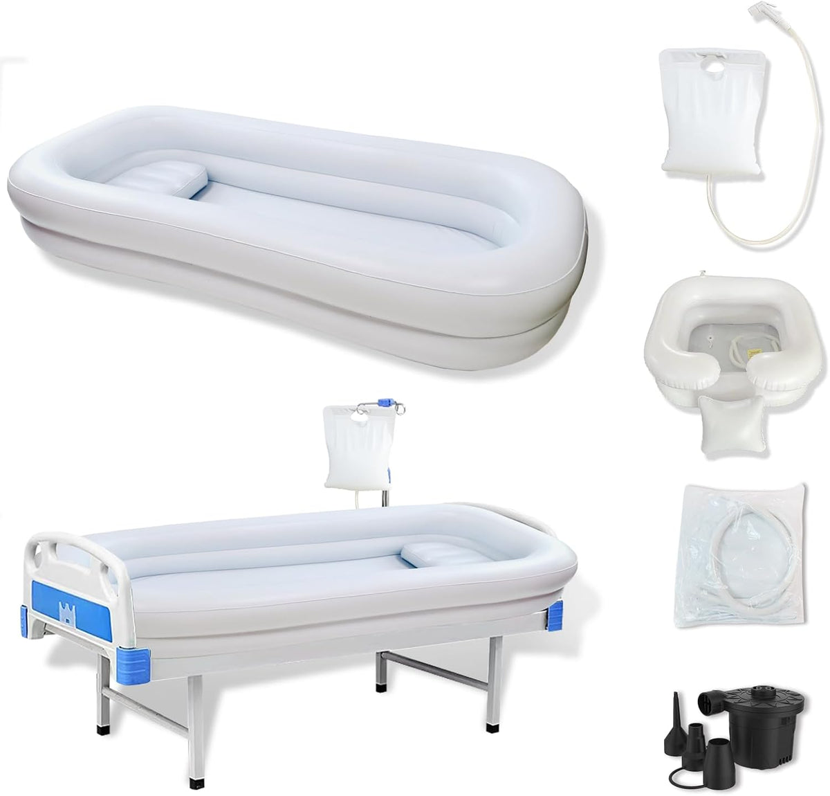 Medical Inflatable Bathtub,Inflatable Bed Bath,Medical PVC Bedside Shower Bathtub Kit,Bed Baths for
