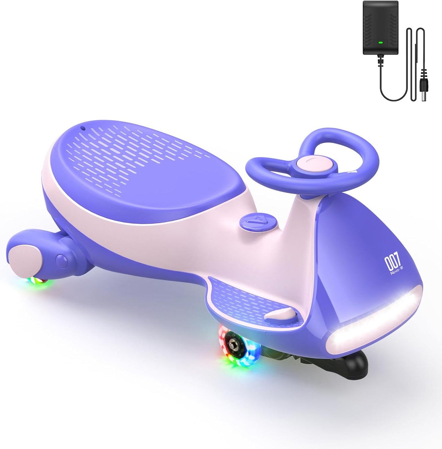 FanttikRide 6V N7 Classic Electric Wiggle Car with Pedal, Rechargeable Battery, Ride on Toys, Swing