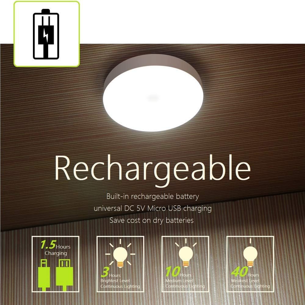 Mini Touch Light, Rechargeable Battery Operated Closet Lights Wardrobe Lights, Magnetic Stick-on