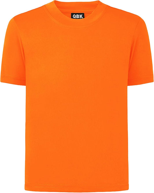 QBK 2T to Youth Neon Shirt Kids UPF 50+ Dry Fit Athletic Short Sleeve Rash Guard T Shirts for Boys