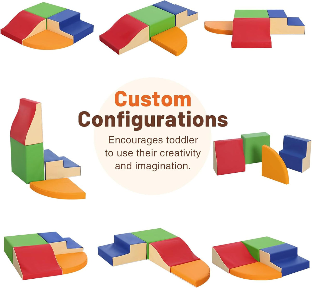 4-Piece Soft PU Leather Toddlers Climbing Toys, Foam Climbing Blocks for Toddlers, Baby Play Set