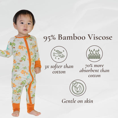 Baby Romper Long Sleeves for 3-24 Month Boys & Girls | 95% Bamboo Viscose Baby Rompers Two-Way