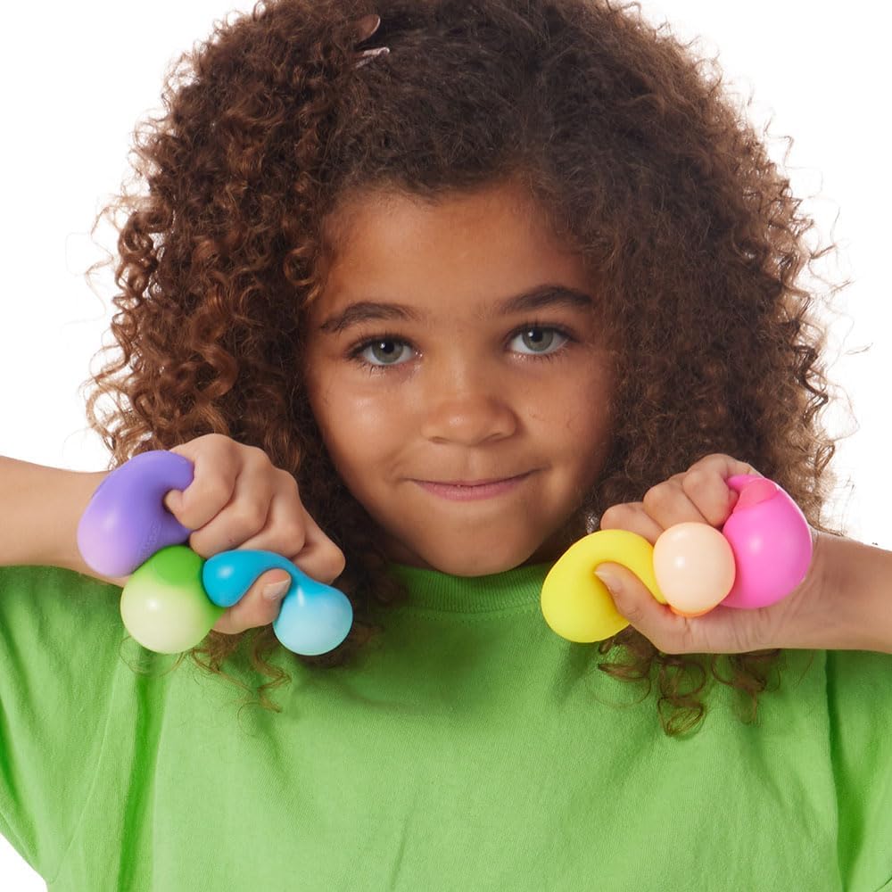 Schylling NeeDoh Rainboh Teenie - Sensory Fidget Toy - 6 Mini Groovy Globs - Ages 3 to Adult