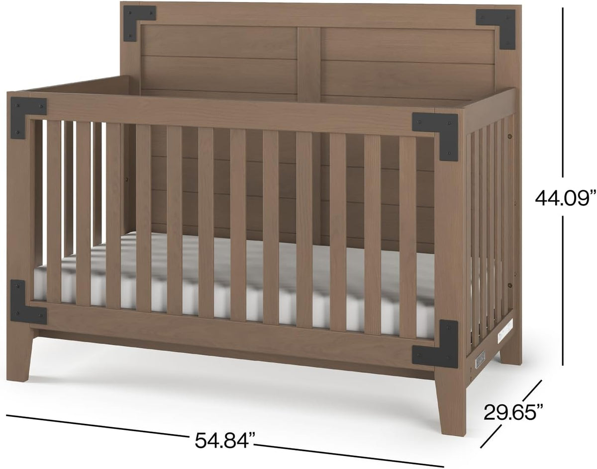 Child Craft Lucas 4-in-1 Convertible Crib, Baby Crib Converts to Day Bed, Toddler Bed and Full Size