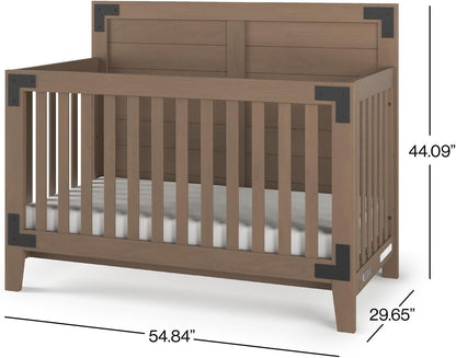Child Craft Lucas 4-in-1 Convertible Crib, Baby Crib Converts to Day Bed, Toddler Bed and Full Size